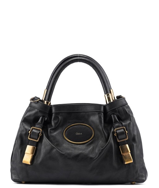 Black Calfskin Leather Tote Bag hantent personnes