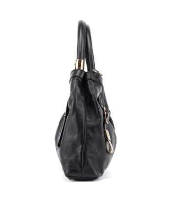 Black Calfskin Leather Tote Bag hantent personnes