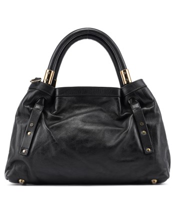 Black Calfskin Leather Tote Bag hantent personnes