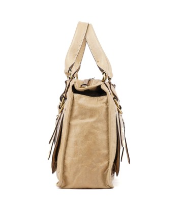 Beige Calfskin Bay Tote Bag Les êtres humains sont 