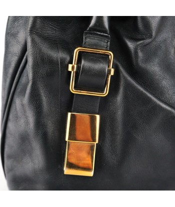 Black Calfskin Leather Tote Bag hantent personnes