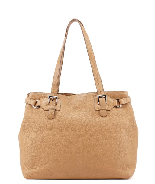 Beige Pebbled Leather Tote Bag sélection de produits