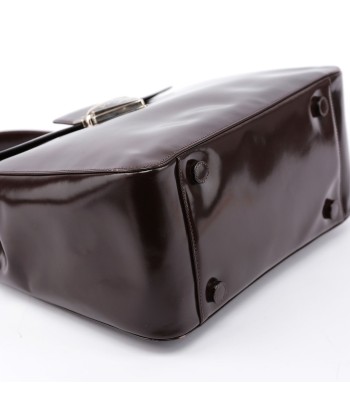 Brown Spazzolato Top Handle Logo Bag de votre