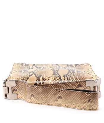 1990's Yellow Python Skin Shoulder Bag brillant des détails fins