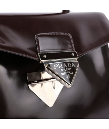 Brown Spazzolato Top Handle Logo Bag de votre