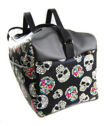 Mallette Infirmière Libérale XL 25x45x25 en simili "Skulls fond noir" (Livraison FEVRIER 2025) sur le site 