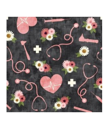 Mallette Infirmière Libérale XL 25x45x25 "Glam Nurse rose/noir" (Livraison FEVRIER 2025) outlet