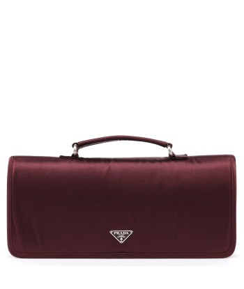 Burgundy Raso Satin Top Handle Bag chez Cornerstreet bien 