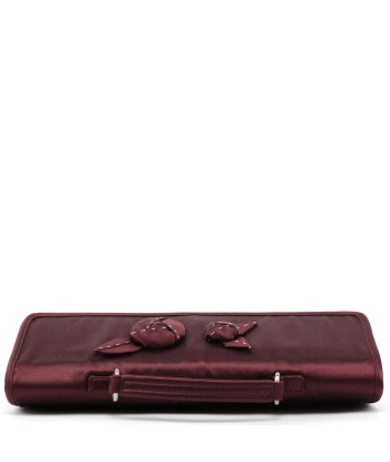 Burgundy Raso Satin Top Handle Bag chez Cornerstreet bien 