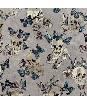 Mallette Infirmière Libérale XL 25x45x25 "Skulls et or/ dessus paillette bronze" (Livraison FEVRIER 2025) en linge