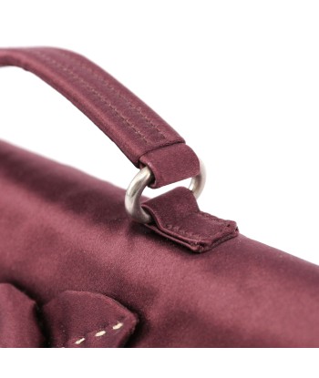 Burgundy Raso Satin Top Handle Bag chez Cornerstreet bien 