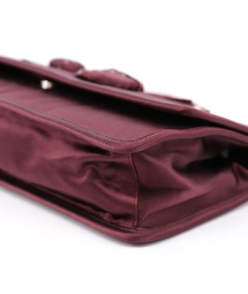 Burgundy Raso Satin Top Handle Bag chez Cornerstreet bien 