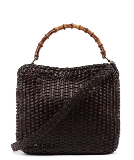 1996 Brown Woven Bamboo 2-Way Bag Dans la société mordern