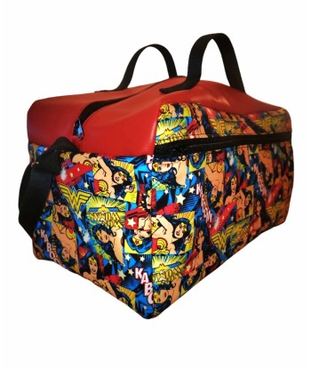 Mallette Infirmière Libérale XL 25x45x25 "Wonder Woman vintage"/ dessus paillette rouge (Livraison FEVRIER 2025) pas chere