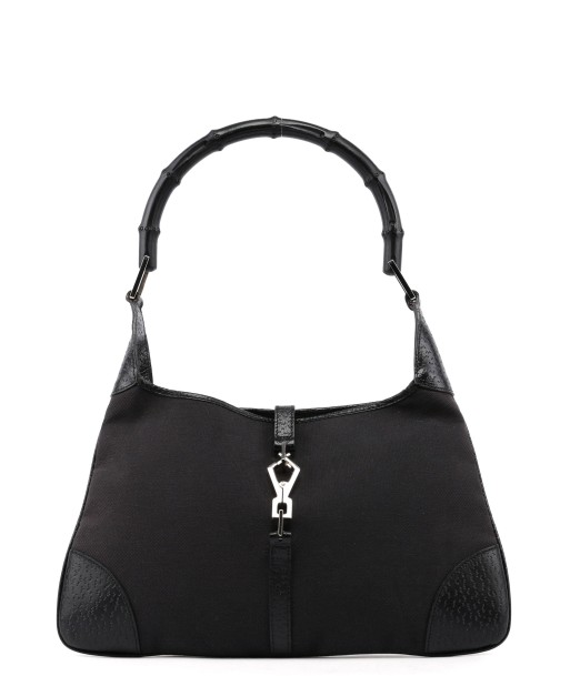 Black Jackie Bamboo Shoulder Bag pas cheres