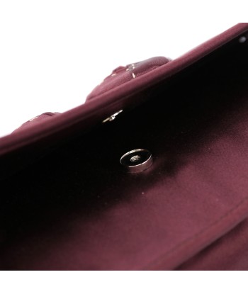 Burgundy Raso Satin Top Handle Bag chez Cornerstreet bien 