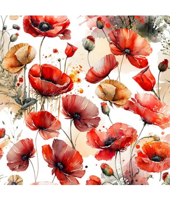 Vanity XXL "Coquelicot fond blanc" en 20x30x25 (Livraison FEVRIER 2025) paiement sécurisé