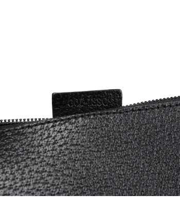 Black Textured Leather Bamboo Shoulder Bag commande en ligne