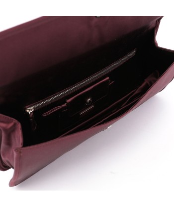 Burgundy Raso Satin Top Handle Bag chez Cornerstreet bien 