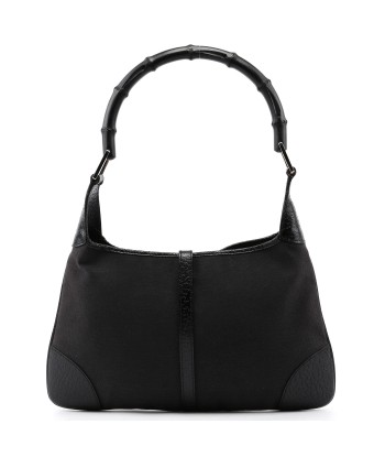 Black Jackie Bamboo Shoulder Bag pas cheres