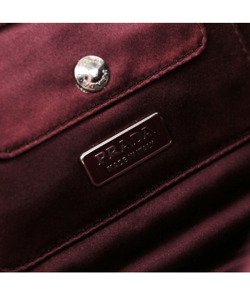 Burgundy Raso Satin Top Handle Bag chez Cornerstreet bien 