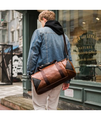 Sac Week-End Vintage Duffle Bag Marron destockage