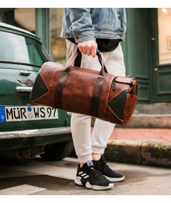 Sac Week-End Vintage Duffle Bag Marron destockage