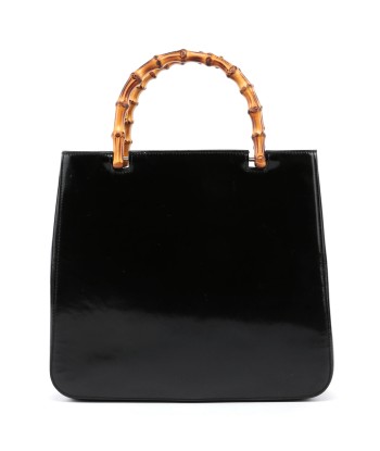 Black Patent Leather Bamboo Tote la chaussure