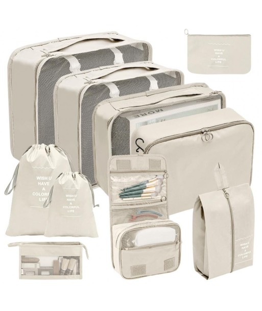 Organisateurs de Valise Set de 10 Pochettes (Beige) de votre