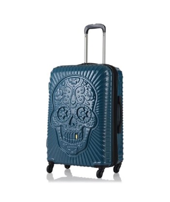 Valise Tête de Mort Mexicaine Rigide Relief (Bleu) basket pas cher