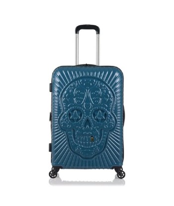 Valise Tête de Mort Mexicaine Rigide Relief (Bleu) basket pas cher