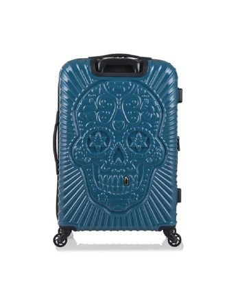 Valise Tête de Mort Mexicaine Rigide Relief (Bleu) basket pas cher