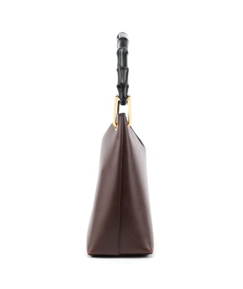 Brown Leather Bamboo Hobo Bag Fin de série