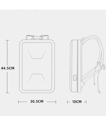 Sac à Dos Rigide Anti-Pickpocket (Ordinateur 15.6 Pouces) Pour