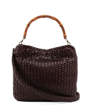 1996 Brown Woven Bamboo 2-Way Bag chez Cornerstreet bien 