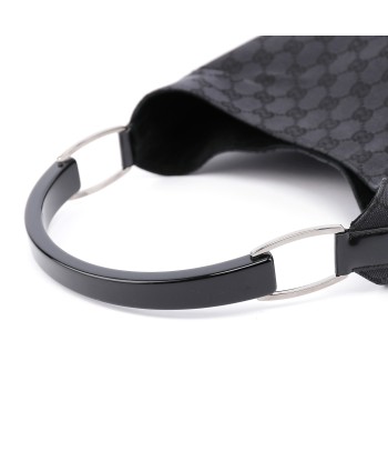 Black GG Plastic Top Handle Bag store