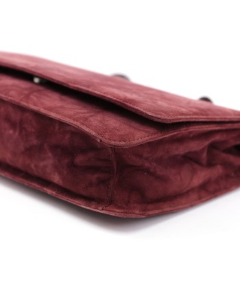 Burgundy Suede Chain Shoulder Bag la livraison gratuite