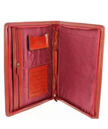 Porte-document plat KATANA A4 en cuir - ROUGE soldes