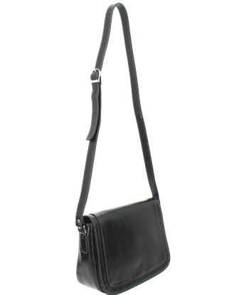 Sac bandoulière femme cuir KATANA Noir pas cher 