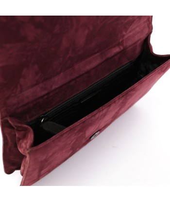 Burgundy Suede Chain Shoulder Bag la livraison gratuite