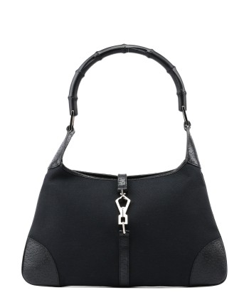 Black Canvas Jackie Bamboo Shoulder Bag 2 - 3 jours ouvrés.