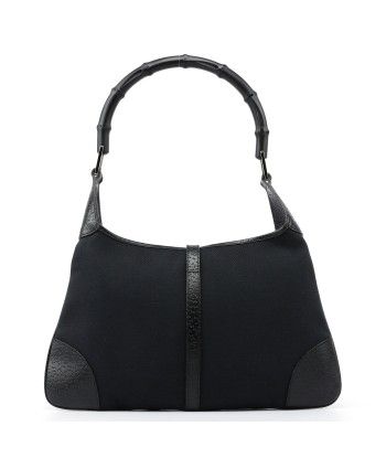 Black Canvas Jackie Bamboo Shoulder Bag 2 - 3 jours ouvrés.