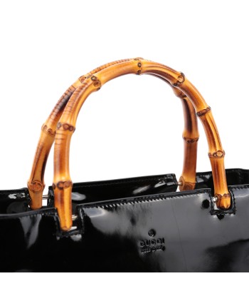 Black Patent Leather Bamboo Tote ou a consommer sur place