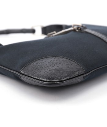 Black Canvas Jackie Bamboo Shoulder Bag 2 - 3 jours ouvrés.