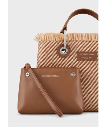 Emporio Armani Petit sac cabas MyEA Bag en paille tressée est présent 