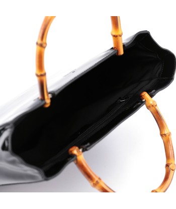 Black Patent Leather Bamboo Tote ou a consommer sur place