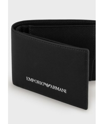 Portefeuille en cuir Armani régénéré imprimé saffiano 50% de réduction en Octobre 2024