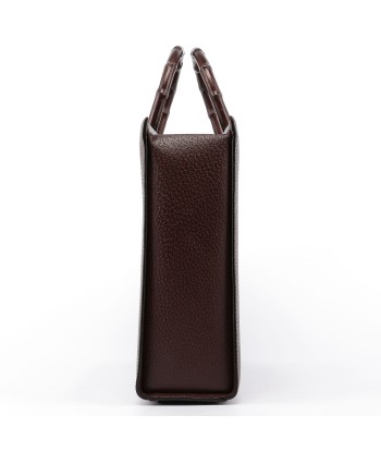 Brown Leather Bamboo Tote en ligne