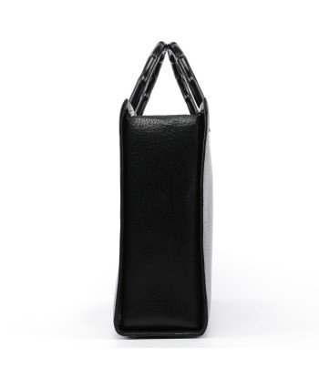 Black Leather Bamboo Tote online