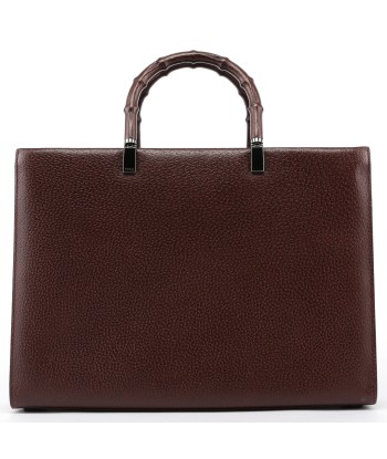 Brown Leather Bamboo Tote en ligne